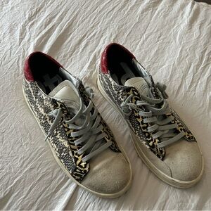 P448 Snakeskin/red skater style sneakers